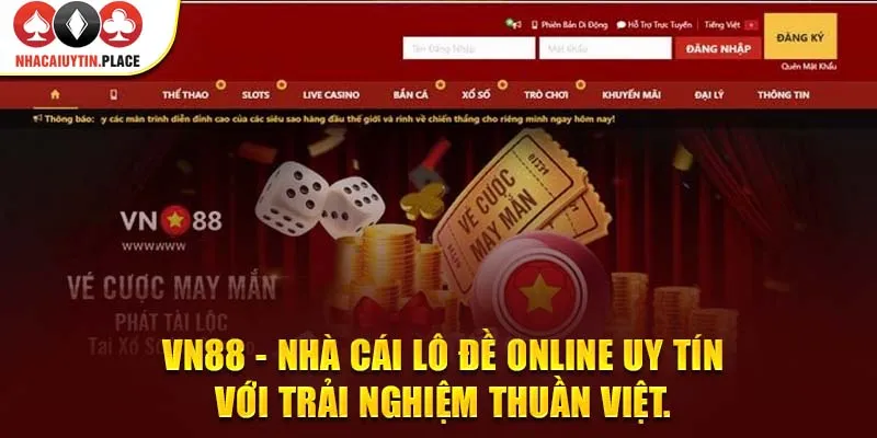 VN88 – Nhà cái lô đề online uy tín với trải nghiệm thuần Việt.
